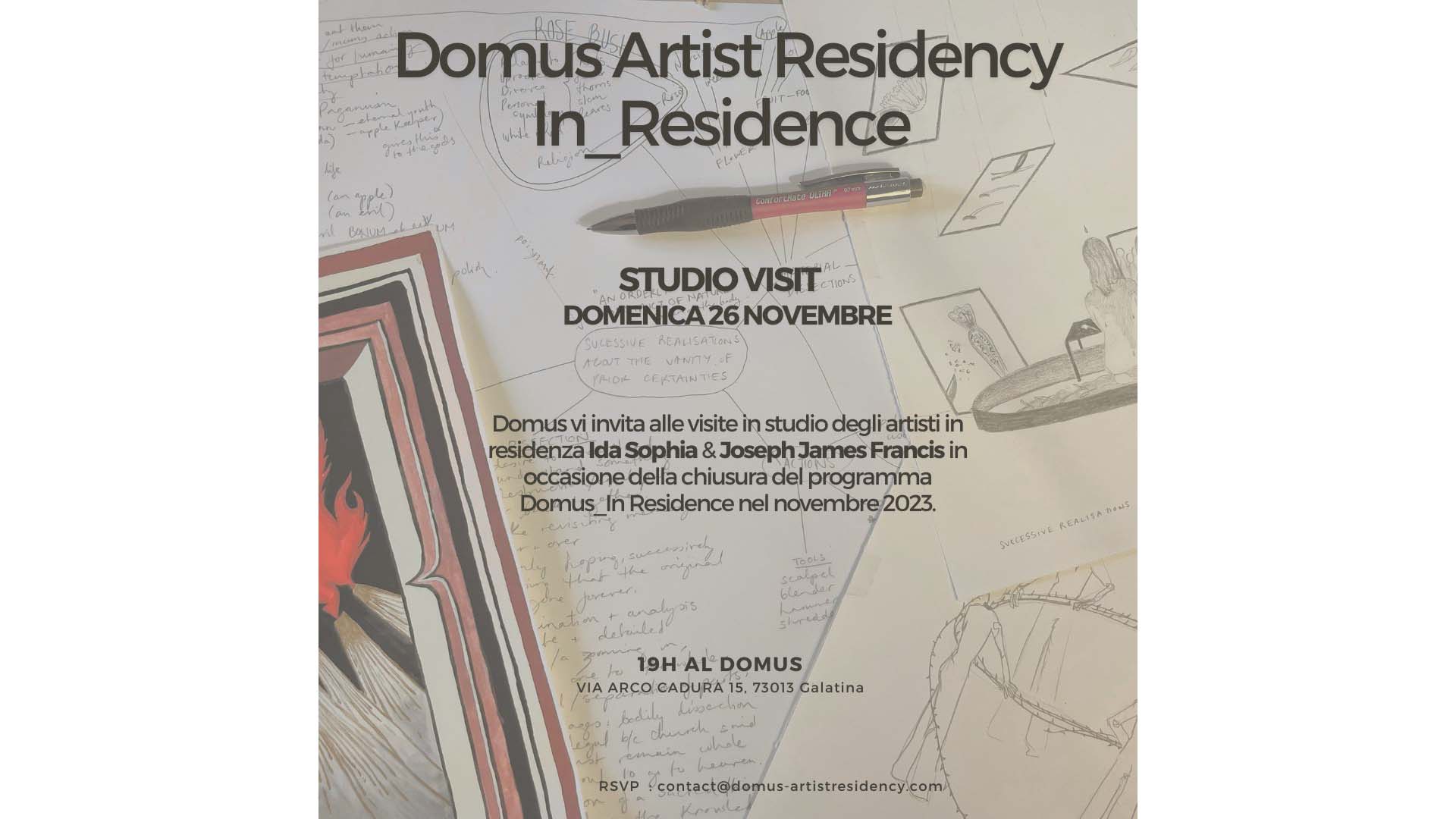 Domus Artist in Residence 26-11-2023
