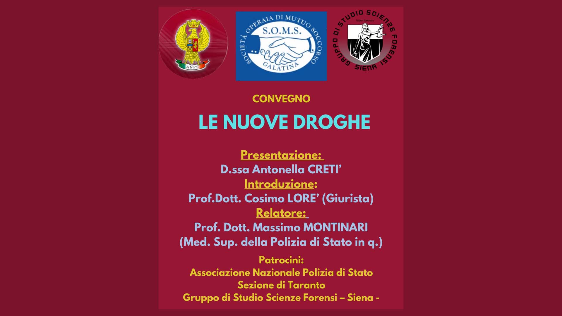 Convegno - Le nuove droghe