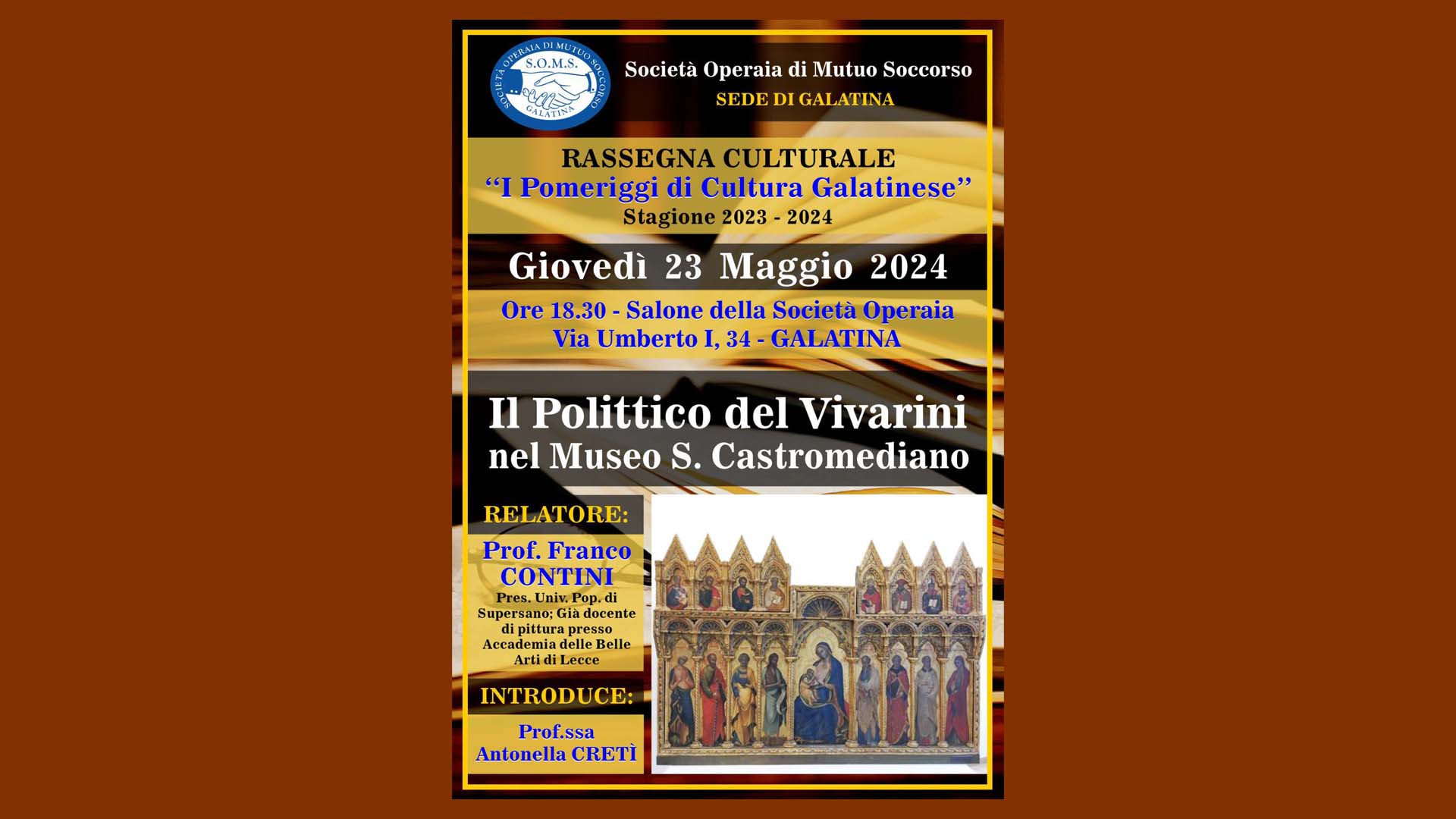 Il Polittico del Vivarini evento - Società Operaia